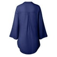 thumbnail image 4 of Dyegold Button Up Shirt Women Plus Size Long Sleeve Button Down Tops Casual Loose Irregular Hem Side Tied Blouses Tshirts, 4 of 5