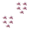 thumbnail image 3 of Baohd 5pcs/set Arrangement de Fleurs Artificielles Réalistes Entretien Bas et Brique Réaliste Rouge 2Set, 3 of 6