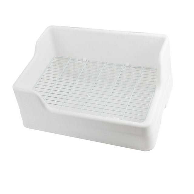 GROWTH TANK Litter Box Cleaning Toilet Rat Bedding Cage Potty Trainer Corner Tray White