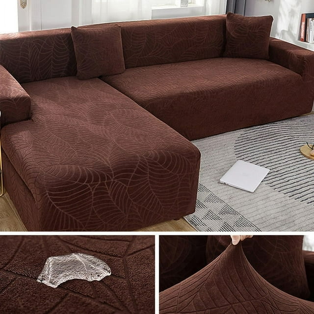 Waterproof Sofa Covers 1/2/3/4 Seats Jacquard Solid Couch Cover L Shaped Sofa Cover Protector Bench Covers