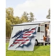 thumbnail image 4 of 4th of July RV Awning Sun Shade Screen 9'X7' Patriotic American Flag Mesh Sunscreen Torn Paper Awning Shade Screen with Zipper UV Blocker Completed Kits Outdoor Canopy for RV Motorhome Camper Travel, 4 of 7