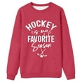 thumbnail image 3 of Womens Graphic Sweatshirts Oversized Vintage Hockey Retro Letter Print Long Sleeve Shirts Fall Fashion Relaxed Fit Tunics Watermelon Red M, 3 of 3
