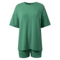 thumbnail image 4 of WAYUTE Short Sets Women 2 Piece Outfits Round Neck T Shirt and Sports Athletic Shorts Casual Comfortable Soft Solid Color Summer Outfit, 4 of 7