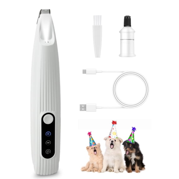 Deally Dog Paw Trimmer with LED Light, 9 mm Mini Blade (0.35 inches), Smart Display, Type-C Rechargeable Pet Clippers for Small Dogs Cats Trimming Paws, Eyes, Ears, Face, and Rump