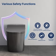 Smart Toilet,Tankless Toilets Dynamic Clean with Dryer, ADA Comfort Height One Piece Toilet with Warm Water Bidet,Modern Smart Toilet with Bidet Built In with Foot Sensor,Power Outage and Flush Black