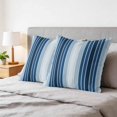 thumbnail image 6 of 16x16 Pillow Covers Set of 2, Navy Blue Ombre Stripe Square Throw Pillow Covers for Couch/Sofa/Living Room, Farmhouse Simple Striped Decorative Soft Pillowcases for Couch Throw Pillows, 6 of 9