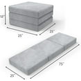 thumbnail image 5 of 4" Single Memory  Folding Mattress with Storage Bag - Foldable Trifold Floor Bed Topper, CertiPUR-  Guest Sleeping Pad, Machine Washable Cover, 5 of 7
