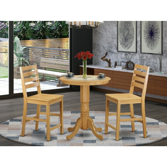 Retro Kitchen Table Set - Pub Height Table & Chairs - Small Space Dining Set - Modern Design