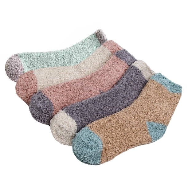 5 pares de calcetines de poliéster medio del tubo medio Calcetines de poliéster de tubo medio calcetines