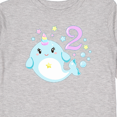 thumbnail image 4 of Inktastic Happy 2nd Birthday with Cute Narwhal Stars and Bubbles Boys or Girls Long Sleeve Toddler T-Shirt, 4 of 5