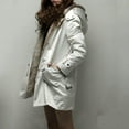 thumbnail image 4 of LEAVINGSUO Womens Coats Plus Size Clearance Womens Tops Ladies Lining Coat Womens Winter Warm Thick Long Jacket Hooded Overcoat, 4 of 6
