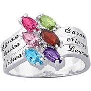 Keepsake Personalized Planet Family Marquise Twist Name Ring in Sterling Silver