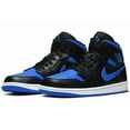thumbnail image 1 of Ni - ke Ni - ke AIR JORDAN 1 MID "BLACK/BLUE" 554724-068 Men's Shoes Sneakers Brand New, 1 of 5