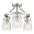 thumbnail image 1 of Golden Lighting 1405-3SF PW-CAG Travers Semi-Flush Ceiling 3 Light, Pewter, 1 of 1
