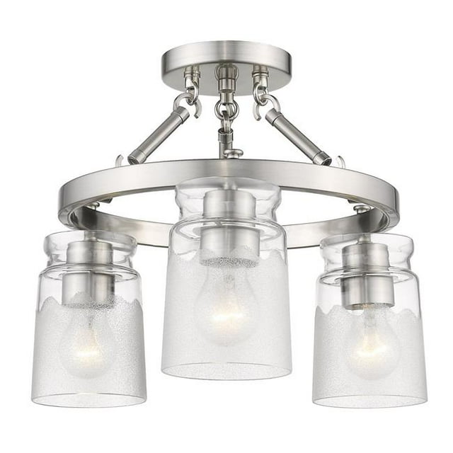 Golden Lighting 1405-3SF PW-CAG Traverse le Plafond Semi-Flush 3 Light&44; Étain