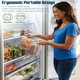 thumbnail image 5 of Cajones de almacenamiento para congelador y despensa, paquete de 4, organizador apilable de plástico transparente con asas para alimentos, carne, verduras, bocadillos y latas, 5 of 9