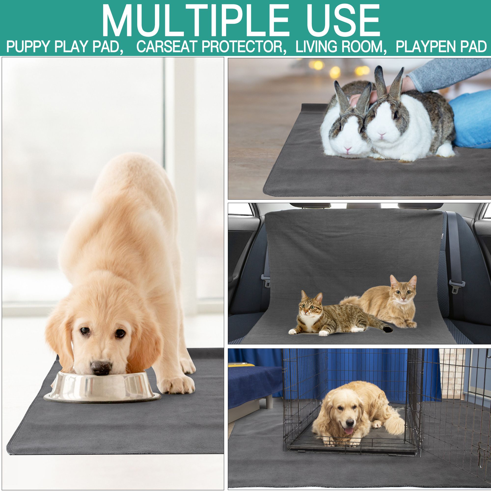 Prime Pets Reusable Extra Large Dog Pee Pad, 54x54 Inch, Non-Slip photo 6