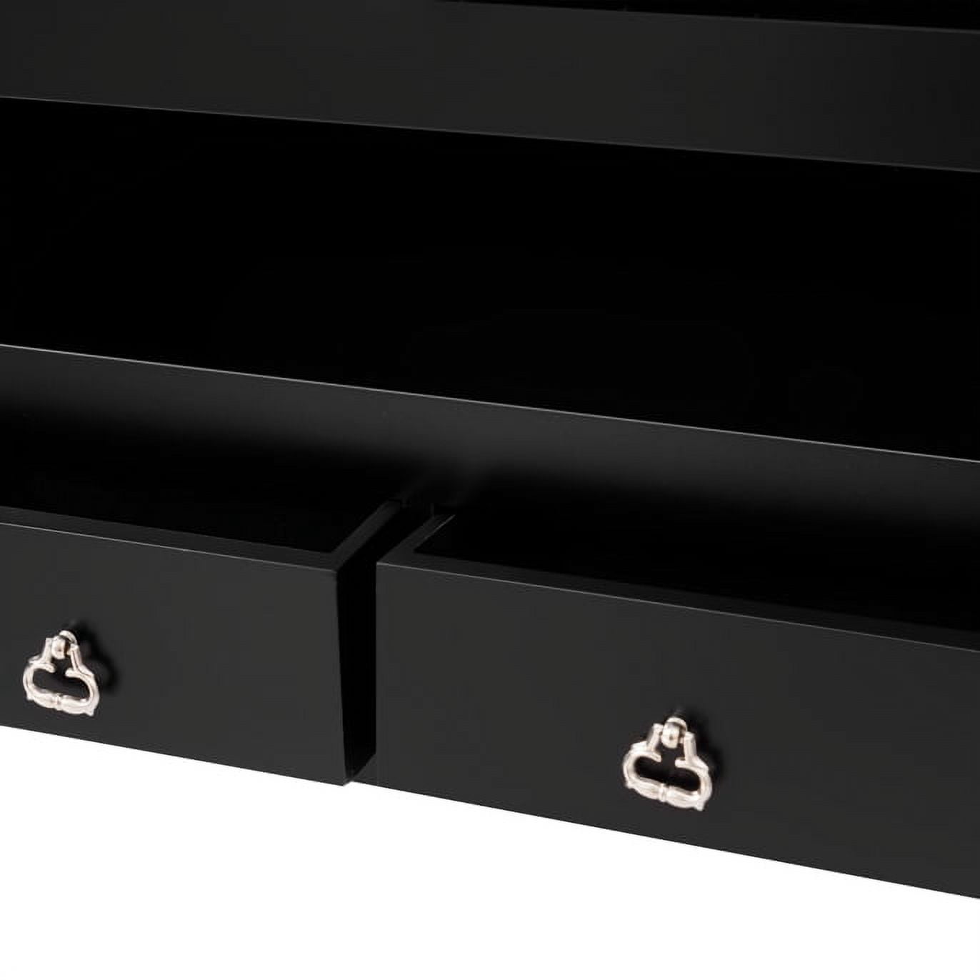 Patiojoy Lockable Wall Door Mounted Storage Organizer Mirrored Jewelry Cabinet w/ Lights Black