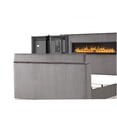 thumbnail image 2 of Modern Queen Bed Frame with Fireplace Headboard and Footboard, Gray Upholstered Platform Bed with TV Stand, Sturdy Wood Structure for Bedroom, 2 of 7