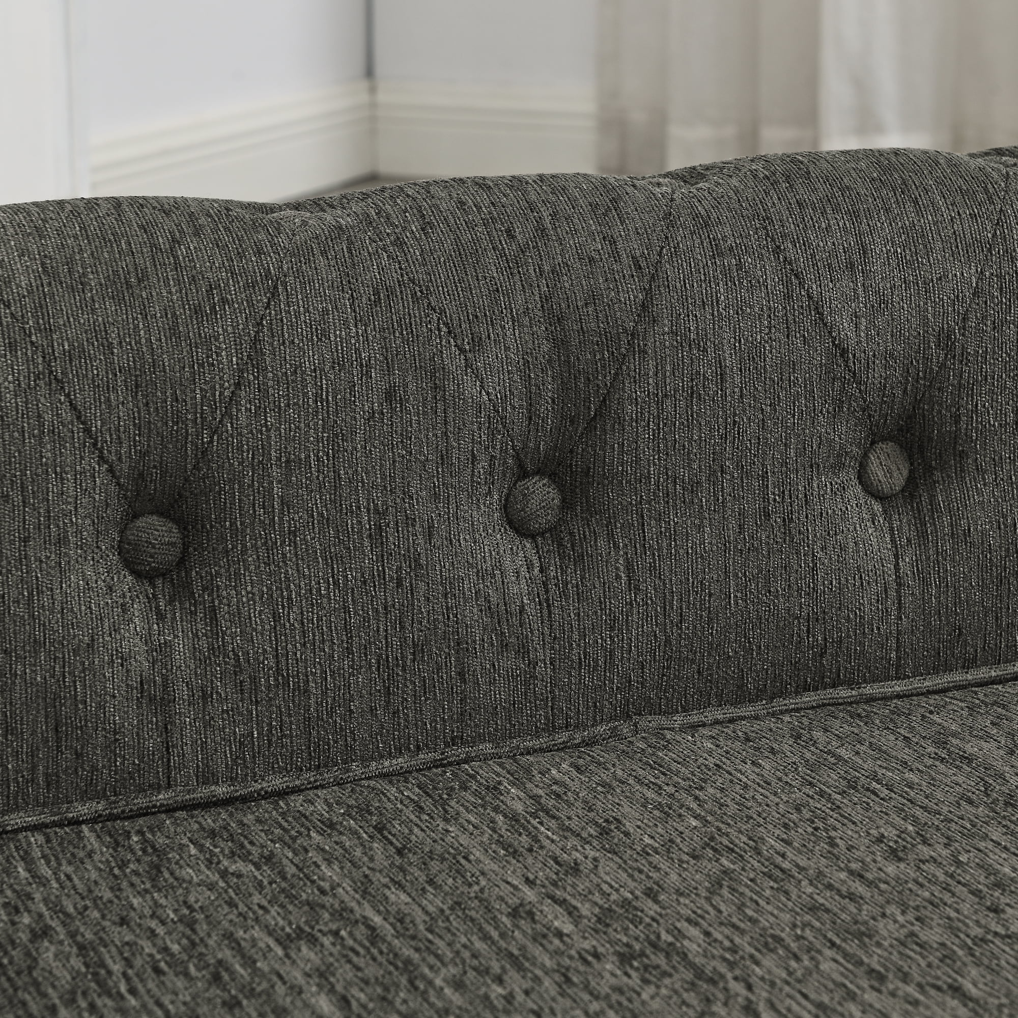 Noaman Elevated Dog Sofa Bed for Small & Medium Dogs, 40"x23"x14" Modern Pet Couch with Foam Padding, Durable & Easy to Clean Dark Grey Dog Bed