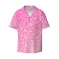 thumbnail image 2 of Lafuoo Breast CancerN Ribbons Awareness Pattern Men's Cuban Collar Short Sleeve Shirt, Button-Down Resort Beach Pocket Shirt-3X-Large, 2 of 7