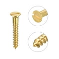 thumbnail image 4 of Uxcell M6 x 40mm Wood Screws Slotted Flat Head Brass Self-Tapping Screw 50 Pack, 4 of 5