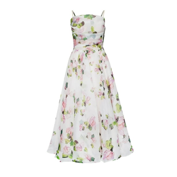 Patlollav Womens Strappy Strapless Chiffon Sleeveless Printed Botanical Floral Dress - Walmart Business Supplies Patlollav Womens Strappy Strapless Chiffon Sleeveless Printed Botanical Floral Dress - Walmart Business Supplies