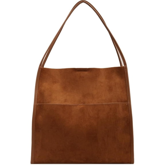 Zhengup Large Bucket Tote Bags for Women Vegan Leather Handbag Suede Shoulder Purse Fashion Designer Working Satchel 2pcs