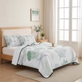 thumbnail image 5 of King Quilt Set 96''x106'', Green Coastal Lightweight Bedspread Coverlet Set with 2 Pillow Shams, Nautical Summer Beach Coral Sea Turtle Breathable All Season Quilt Bedding for Bedroom/Guest Room, 5 of 9