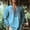 Blue, variant on FAWUUDO Men's Henley Shirt Long Sleeve Print Embroidered Gauze Shirts Casual V Neck Cotton Linen Beach Hippie Shirt Yellow