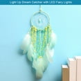 thumbnail image 4 of Atrapasueños Iluminado Con Luces De Hadas Led Decoraciones Para Colgar En La Pared De Ganchillo Tradicional Regalo Artesanal Atrapasueños Con Borla De Plumas Para Decoración De La Habitación Sweethay HA023566-00, 4 of 7