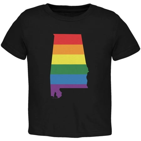 

Alabama LGBT Gay Pride Rainbow Black Toddler T-Shirt - 2T