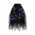 thumbnail image 3 of DHFJKG Women Tutus LED Light Up Midi Skirt High Waisted Mesh Layered Irregular Hem Lightweight Flowy Skirts Rave Party Dance Trendy Skirt, 3 of 4