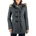 thumbnail image 3 of Alpine Swiss Duffy Womens Wool Blend Toggle Coat Removable Faux Fur Hood Classic Duffle Overcoat Warm Winter Jacket GRY L, 3 of 8