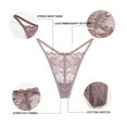 thumbnail image 4 of Finetoo 7 Pack Thong for Women Lace Underwear Stretch T-back Tangas Low Rise Hipster Panties S-XL, 4 of 4