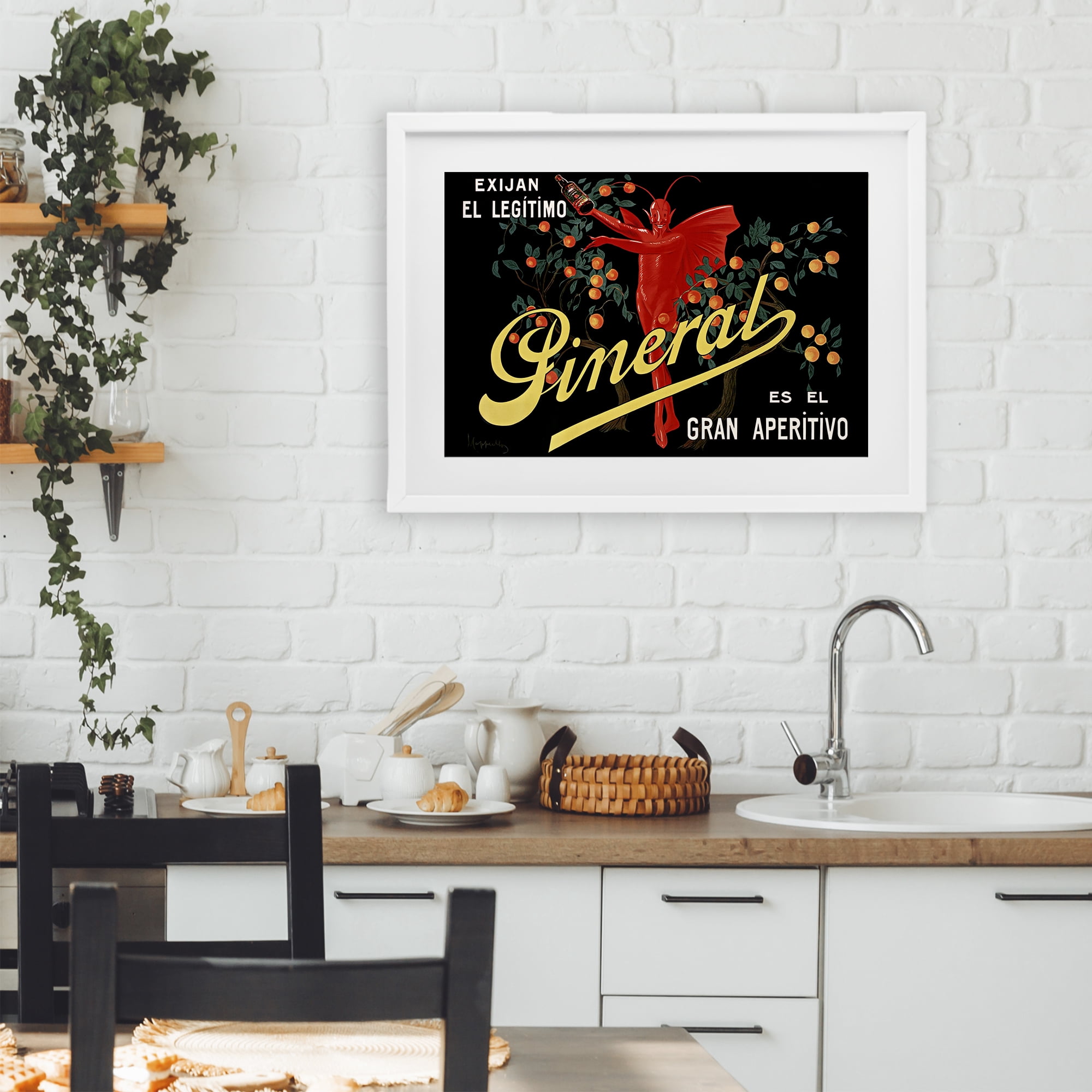 Stupell Industries Aperitif Poster with Character White Framed Print Under Glass, design by Leonetto Cappiello