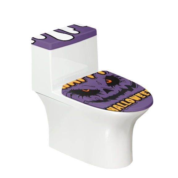 HELLHERO Fashion Polyester Bathroom Seat Covers Elastic Bottom Cozy Toilet Lid Covers Set Adjustable for Bathroom