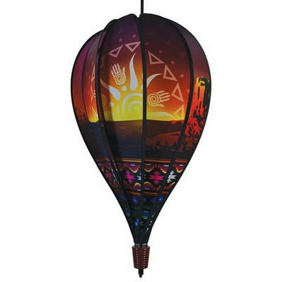 In the Breeze 0996 — Southwest Hot Air Balloon Spinner - 10 Panel Spinning Balloon - Colorful Outdoor Hanging Wind Spinner Decoration