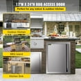 thumbnail image 3 of VEVOR BBQ Access Door 17W x 24H inch, Vertical Single BBQ Door Stainless Steel with Recessed Handle, Outdoor Kitchen Doors for BBQ Island, Grill Station, Outside Cabinet, 3 of 10