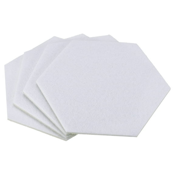 Uxcell Felt Coasters, Hexagonal Absorbent Pad Coaster for Drink Cup Pot Bowl Vase, White 4 Pack