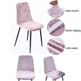 thumbnail image 2 of Shell Chair Covers Stretch,Mid Century Modern Dining Chair Slipcovers Removable Washable Anti-Dust Velvet Lounge Armless Chair Protector for Kitchen Living Room-4 Pcs-Pink, 2 of 7