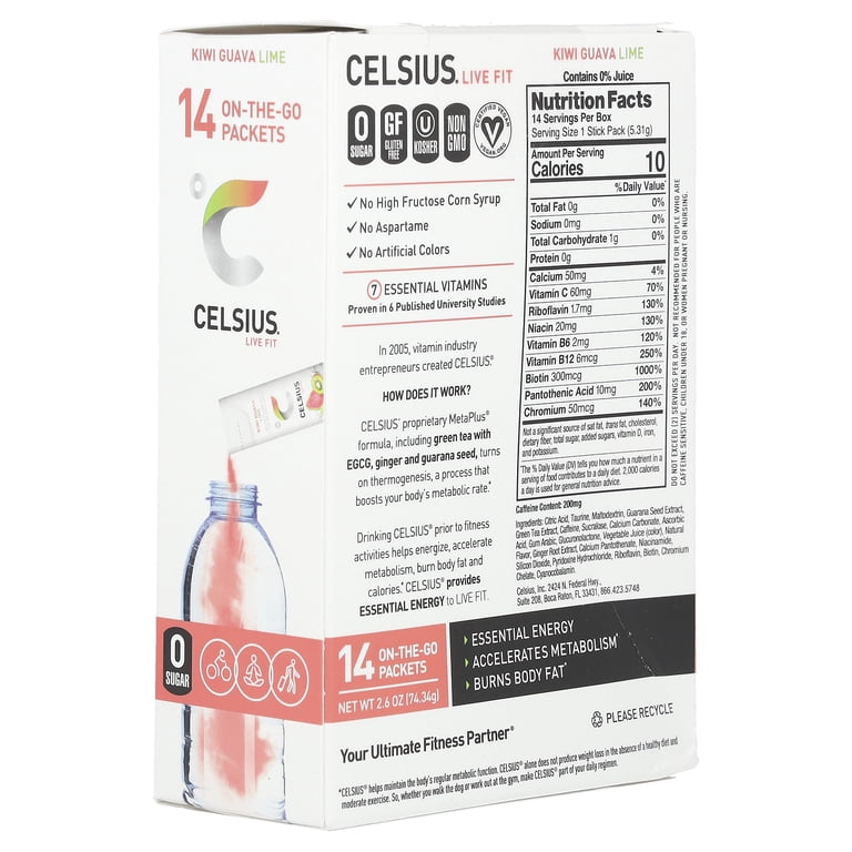 CELSIUS On The Go Energy Mix, Kiwi Guava Lime, 14 Pack photo 3