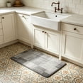 thumbnail image 4 of Alfombra de baño antideslizante absorbente de lino para baño, dormitorio, entrada, gris o caqui, 60x40 cm, 4 of 6