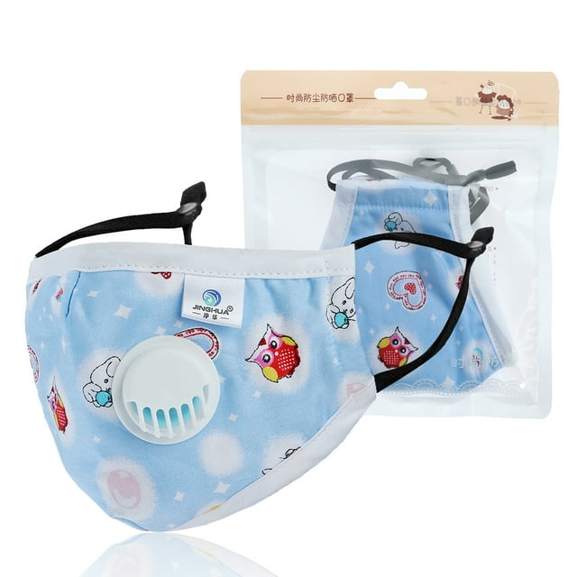 10Pcs Children Anti PM2.5 Breath Valve Face Mask with 2 Filter Pads