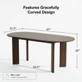 thumbnail image 6 of George 67"x33.5" Soild Wood Dining Table Oval Kitchen Table, Walnut, 6 of 7