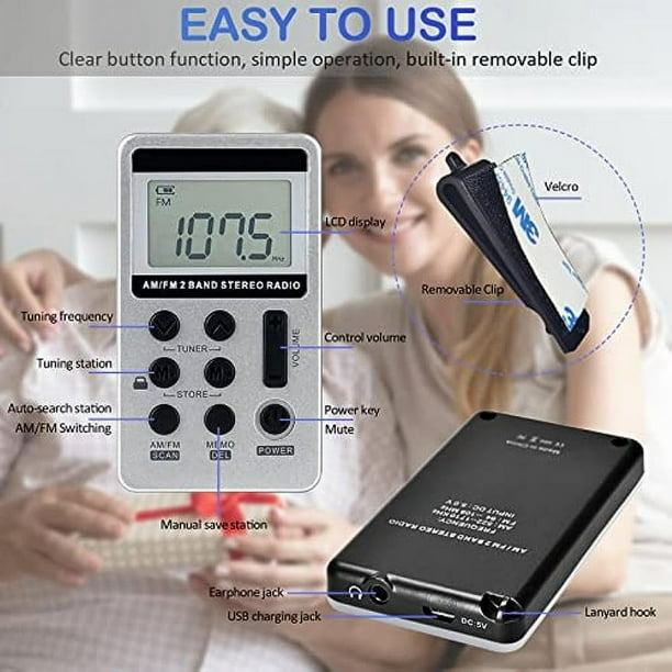 Portable AM FM Radio Walkman Radio with Digital Tuning LCD Display
