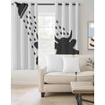 thumbnail image 2 of Cows Showering Blackout Curtains 39 Inches Long, Modern Abstract Art Funny Animals Thermal Insulated Black Out Curtains, Short Darkening Window Curtain Drapes for Cafe Bedroom 27.5"x39" 2 Panels, 2 of 9