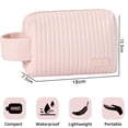 thumbnail image 2 of Bolso cosmético pequeño, bolso cosmético elegante y espacioso de la PU, bolso cosmético impermeablerosa, 2 of 5