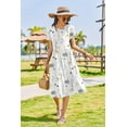thumbnail image 3 of Zeagoo Floral Casual Dresses Modest Tshirt Dress Aline Midi Dress Floral Boho Sundress with Pockets Cotton Ladies Summer Dress Travel Dress Holiday Dresses, 3 of 9