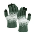 thumbnail image 1 of Green Women Winter Five Finger Touchscreen Knitted Gloves Thermal Insulated Soft Polyester Material Free Size In Natural Green Color, 1 of 3